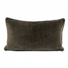 Olive velvet rectangular cushion by Raine & Humble